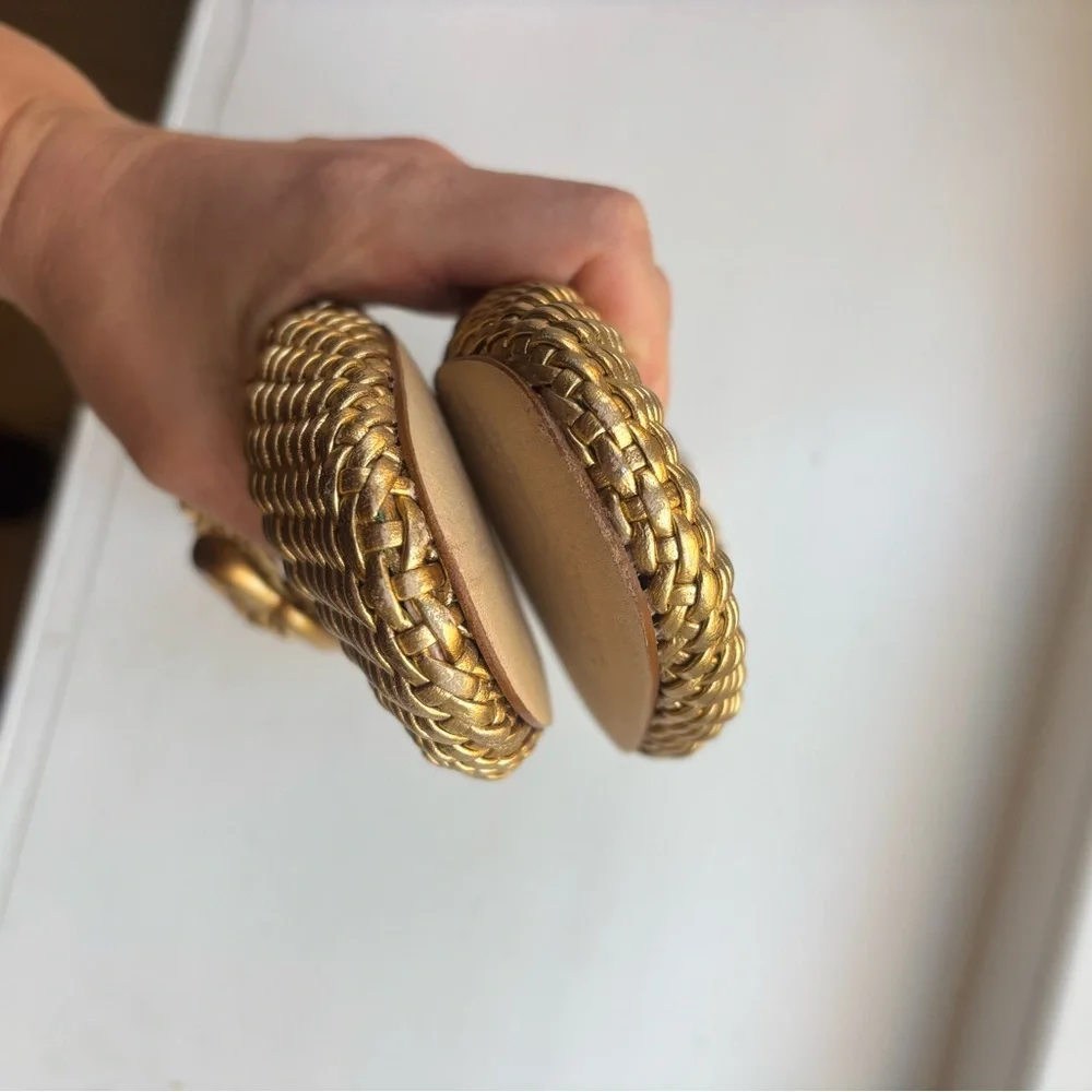 Larroude Gold Woven Flats - Picture 5 of 5